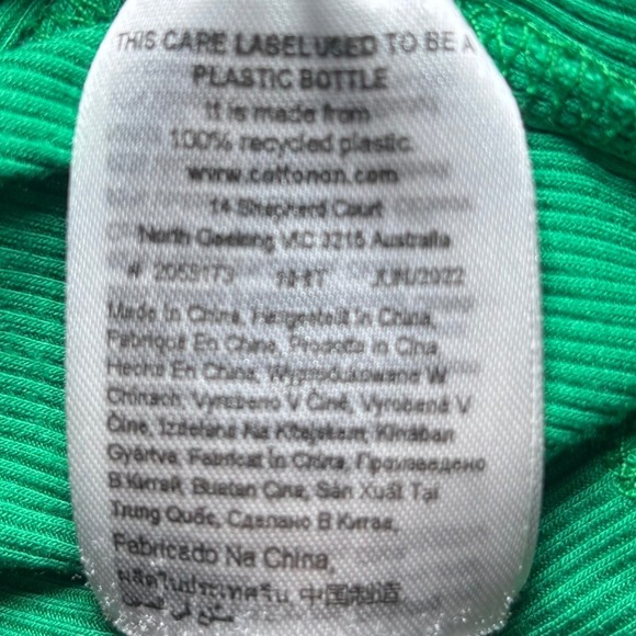 Cotton‎ On Emerald Green Long Sleeve Crop Top Large Y2K Layering Vibrant Bold - Picture 6 of 7